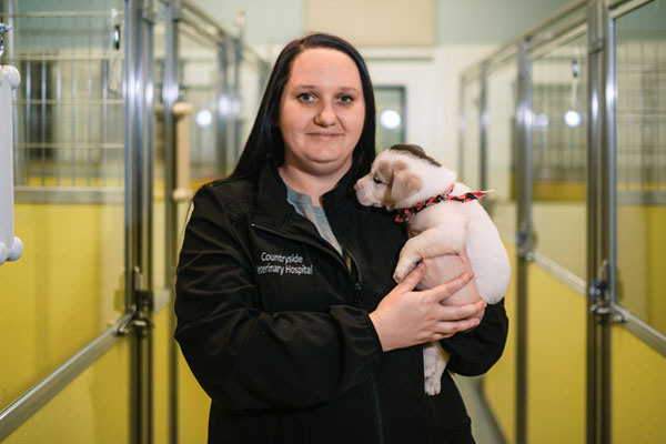 puppy Girl holding puppy